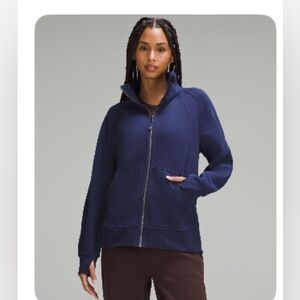 Scuba oversized funnel-neck full zip hoodie long